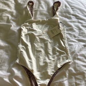 Acacia Swimwear Cream and Brown Bodysuit
